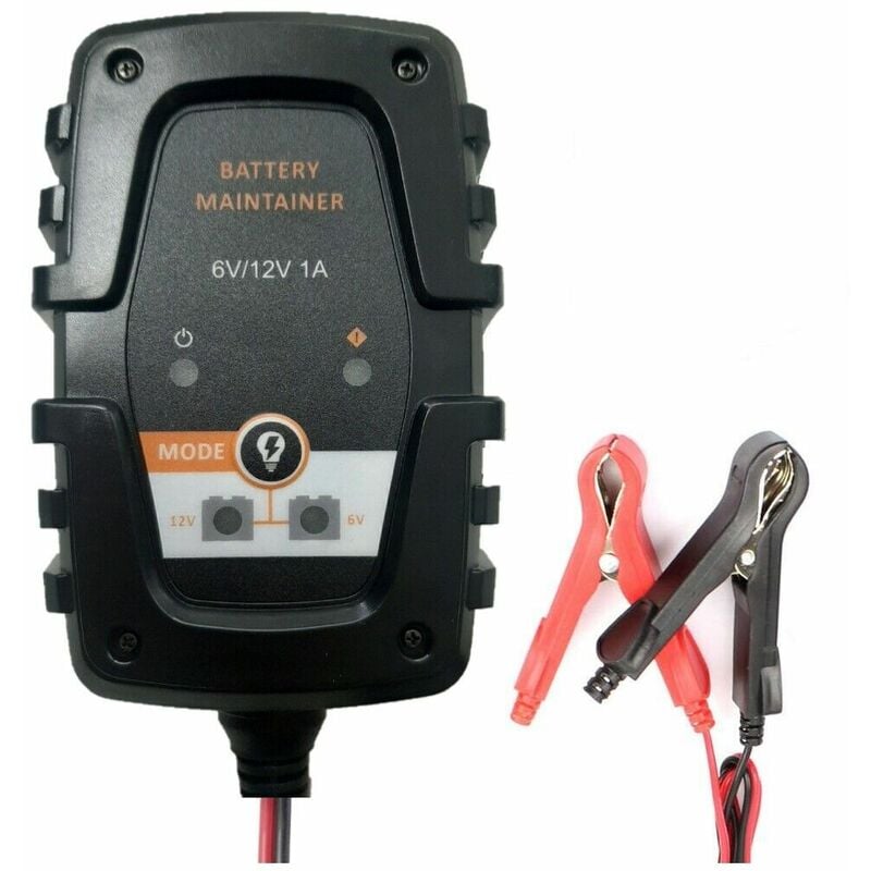 Image of Mantenitore di carica batterie auto moto 6V 12V 1A caricabatterie portatile