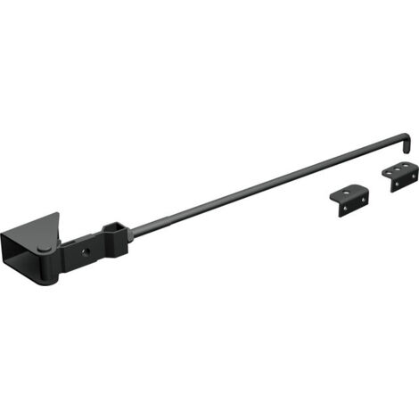 Alberts 204228 Crochet Crémaillère 300mm Avec Platine Arrêt - Noir - Ø8mm