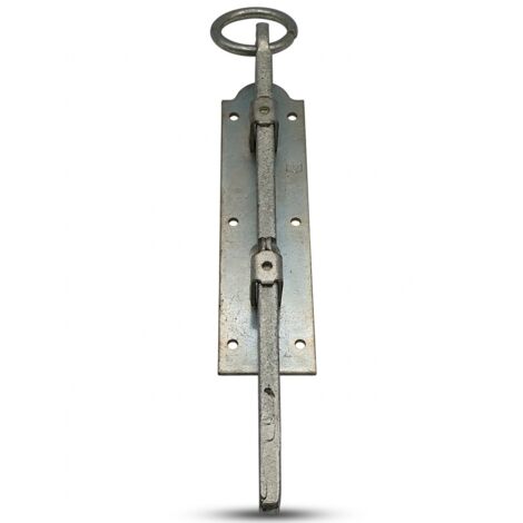MANTION - Verrou de barrière - Longueur 300 mm - Finition Zinc Galvanisé ZG - Référence 62306730 - Platine à visser 6 trous - Fabriqué en France - Voir photos pour détails