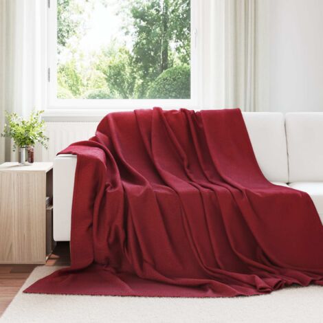 Mantitas de Sofá 24 pcs Rojo Burdeos 240 x 220 cm Lana