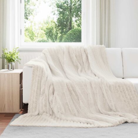 Mantitas de Sofá 6 pcs Crema 240 x 220 cm Lana