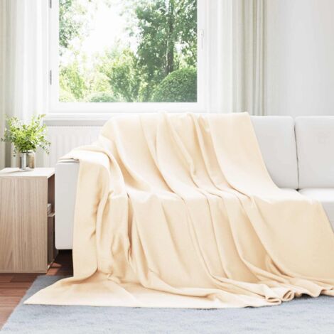 Mantitas de Sofá 6 pcs Crema 270 x 240 cm Lana