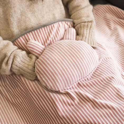 Mantón de una pieza Manta eléctrica pequeña Poncho eléctrico portátil, Manta eléctrica USB Mantón de calefacción de oficina Almohadilla de calefacción Calentador de pies lavable, Raya rosa-72 115 cm