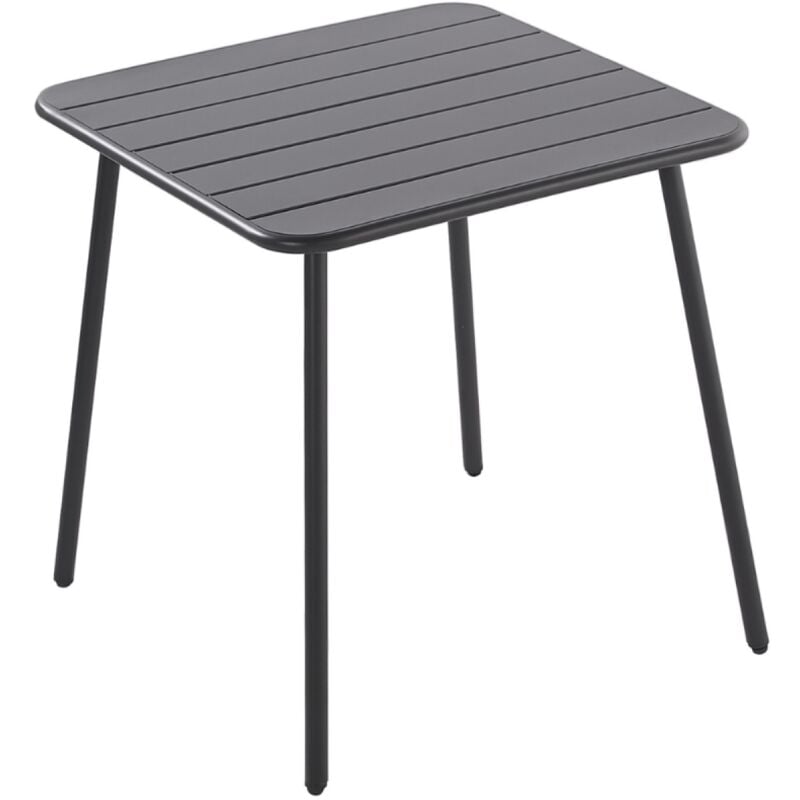 Concept-usine - bergame - Table de jardin carrée en acier gris foncé