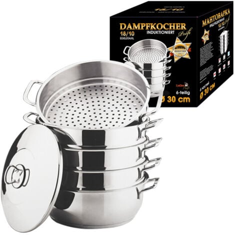 OLYMP HANDELS GMBH Mantowarka Induktion Dampfgarer Dampfkocher 6 Tlg. Edelstahl 30 cm