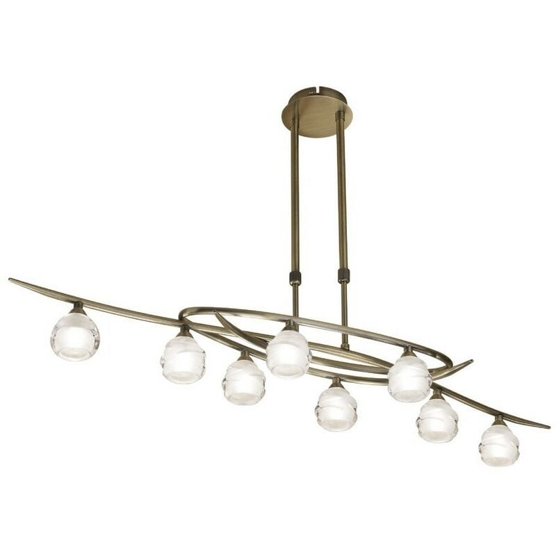 Inspired Mantra Loop - Telescopic 8 Light G9 eco Line, Antique Brass