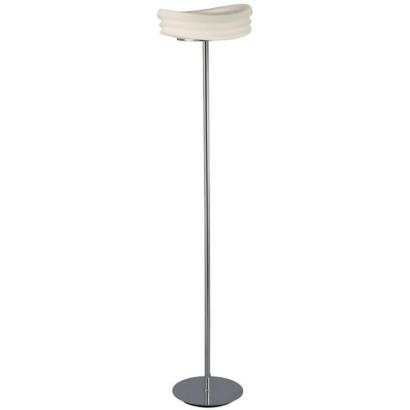 Inspired Mantra Mediterraneo - Floor Lamp 2 Light E27, Polished Chrome, Frosted White Glass