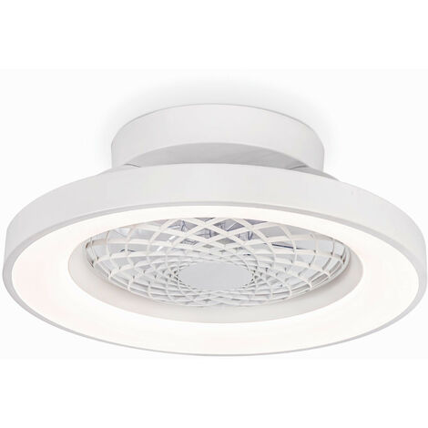 Ventilatore da soffitto silenzioso luce LED 24W Mary bianco