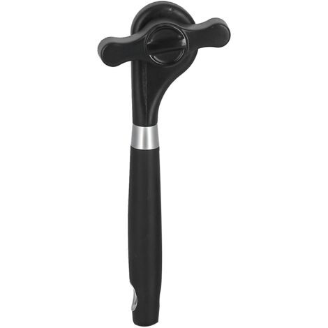 Manual Can Opener Stainless Steel Bottle Opener with Smooth Edge and Non Slip Handle Black for KitchenStraight Handle K3