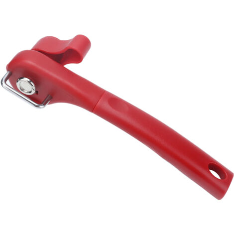 Manual Can Opener Stainless Steel Single Handle Side Open Safety Can Opener for Home CampingRed