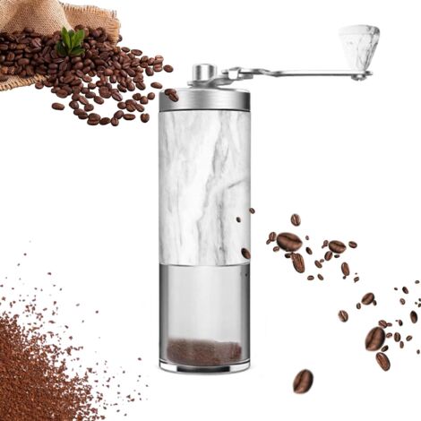 Manual Coffee Grinder, Hand Coffee Grinder, Adjustable Grind (Marbled)