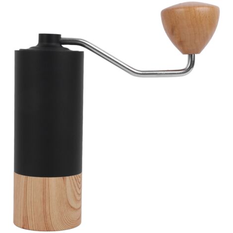 Manual Coffee Grinder Stainless Steel Burr Mill Hand Grinding Machine with Adjustable SettingLight Wood Grain