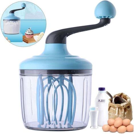 Manual hand-crank egg beater, multifunctional plastic hand-crank mixer for kitchen, dining room and bar