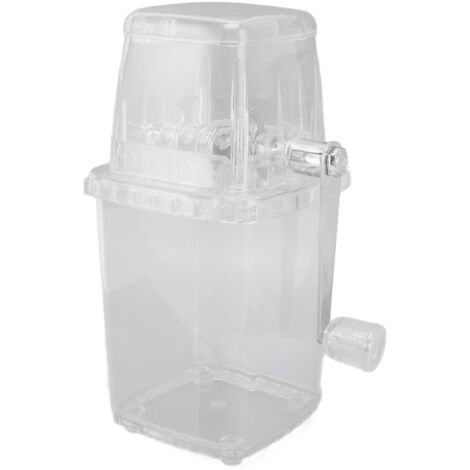 Manual Ice Crusher Small Portable Shaver Hand Operated Snow Cone Machine for Home Transparent