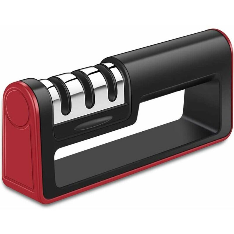 Hoopzi - Manual Knife Sharpener Professional Knife Sharpener, [3 Levels, Tungsten Steel - Diamond - Ceramic Stone], Effective Knife Sharpener for