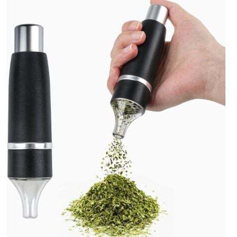 Manual press aluminum smoke grinder, 5.5-inch black spice mill