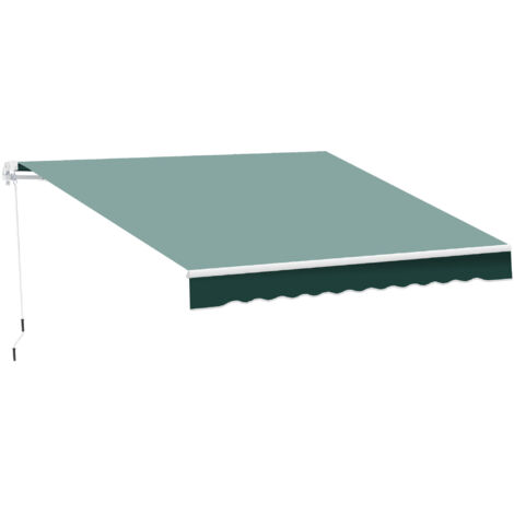 Manual Retractable Awning, 2.5x2 m-Dark Green