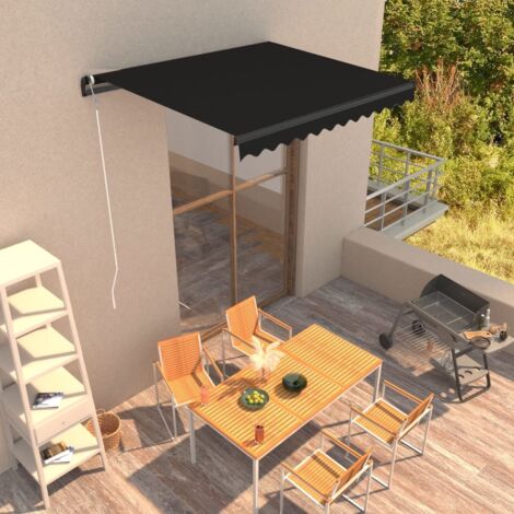 Manual Retractable Awning 300x250 cm Anthracite vidaXL