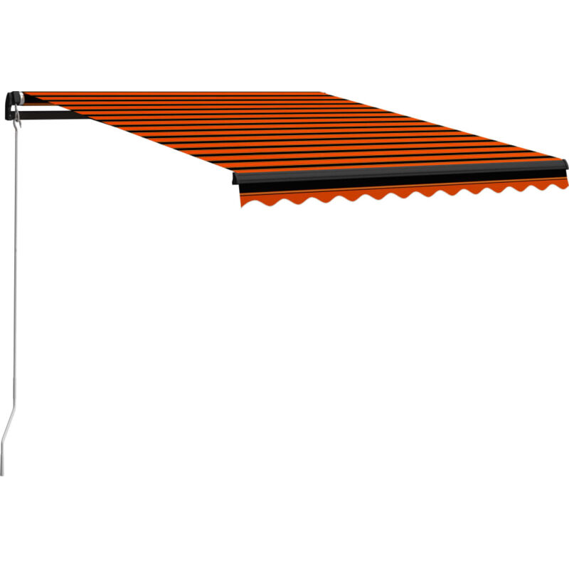 vidaXL Manual Retractable Awning 300x250 cm Orange and Brown - Orange