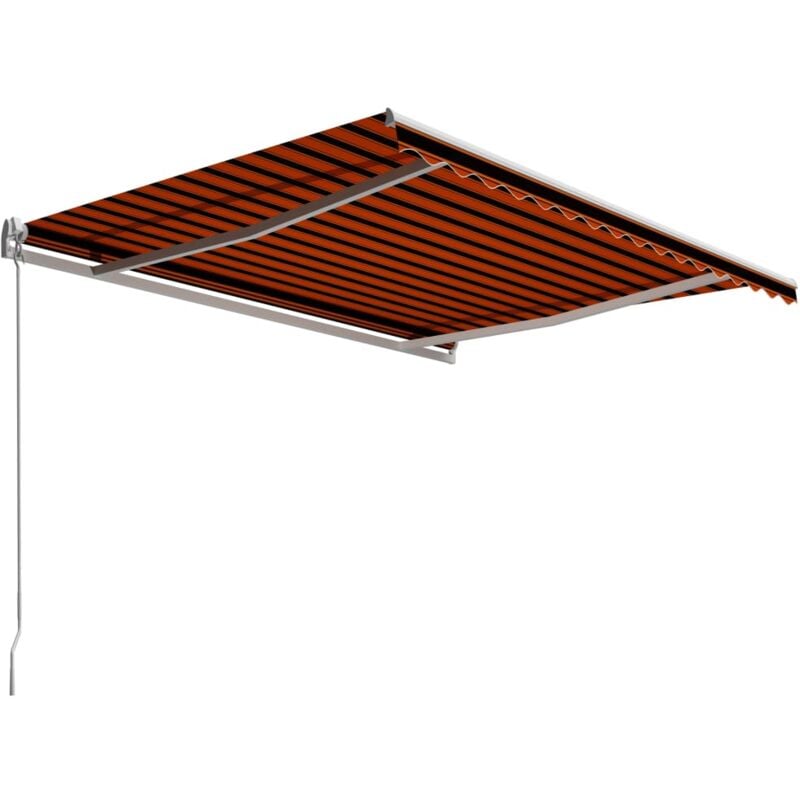 Manual Retractable Awning 400x300 cm Orange and Brown Vidaxl