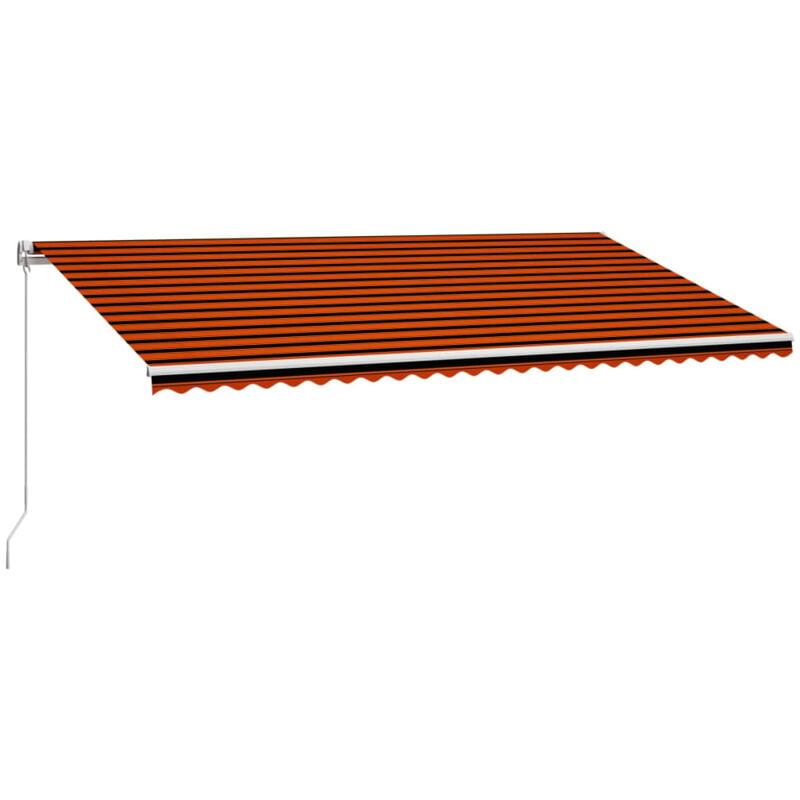 Vidaxl - Manual Retractable Awning 600x300 cm Orange and Brown