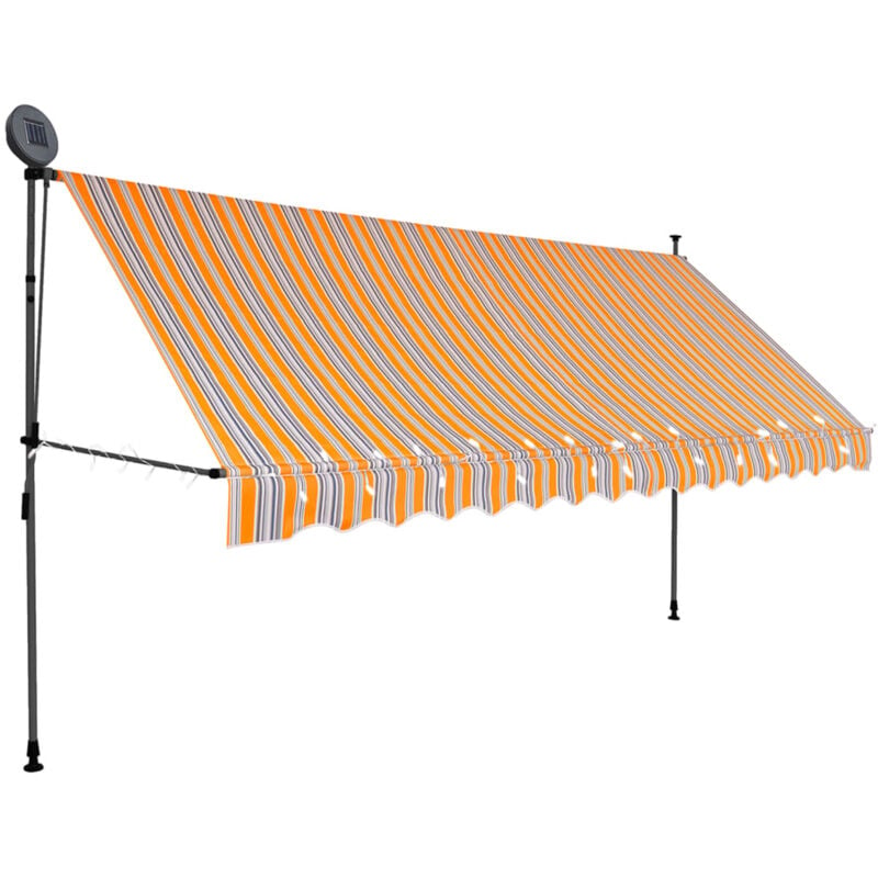 Vidaxl - Manual Retractable Awning with led 400 cm Yellow and Blue