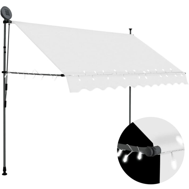 Vidaxl - Manual Retractable Awning with led 300 cm Cream