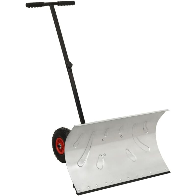 Manual Snow Shovel with Wheels Vidaxl