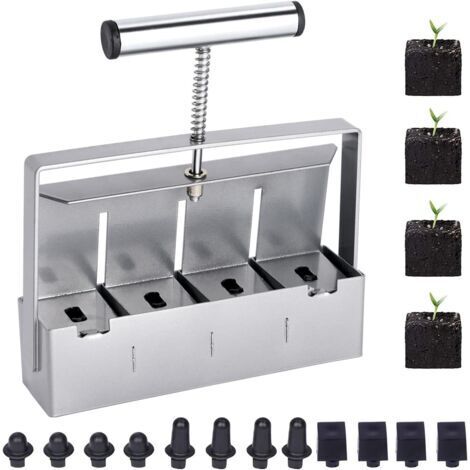Manual Soil Blocking Tool for 5.1 cm Soil Blocks, Manual Micro Soil Blocker, Soil Blocking Tool Set for Seeds, Seedling Plug Press