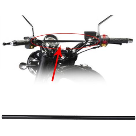 Manubrio dritto per manubrio piatto retrò da moto da 22 mm nero
