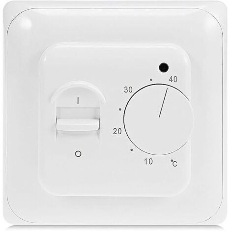 Manuel Thermostat d'ambiance Chauffage au Sol Electrique avec sonde AC 220V 16A, Régulateur de Thermostat Plancher Chauffant Mécanique