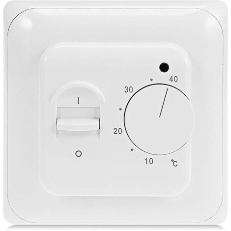 Manuel Thermostat d'ambiance Chauffage au Sol Electrique avec sonde AC 220V 16A, Régulateur de Thermostat Plancher Chauffant Mécanique