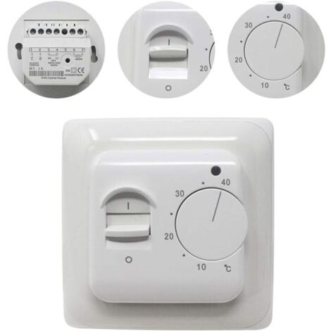 Manuel Thermostat d'ambiance Chauffage au Sol Electrique avec sonde AC 220V 16A, Régulateur de Thermostat Plancher Chauffant Mécanique [Classe énergétique A+++]