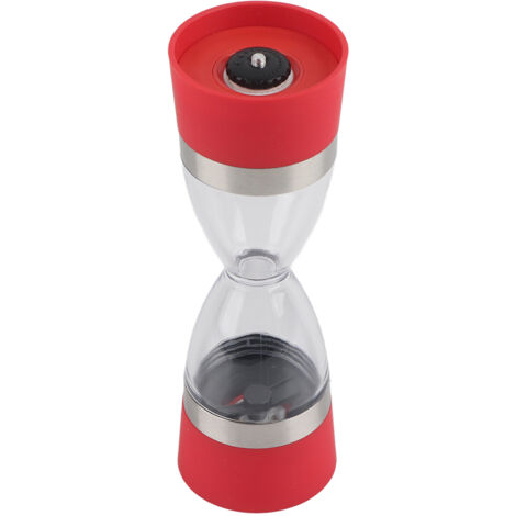 Manuelle 2-in-1-Salz- und Pfeffermühle, verstellbares Keramikmahlwerk, rote Ausführung
