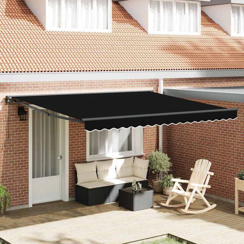 Einziehbare Markise Schwarz 400x300 Cm Stoff Vidaxl