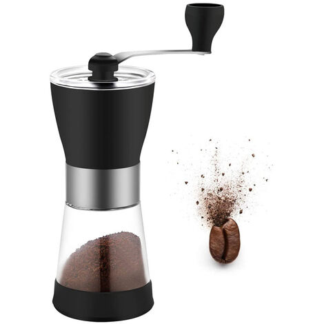 Manuelle Kaffeemühle aus Keramik mit verstellbarem Kegel, kompatibel mit AeroPress Espresso für Reisen, Camping, Wandern