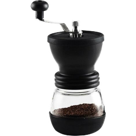 Manuelle Kaffeemühle Keramikmühle mit einstellbarer Grobheit Handkaffeemühle Kompakte Handkurbel für Zuhause, Büro und Amp