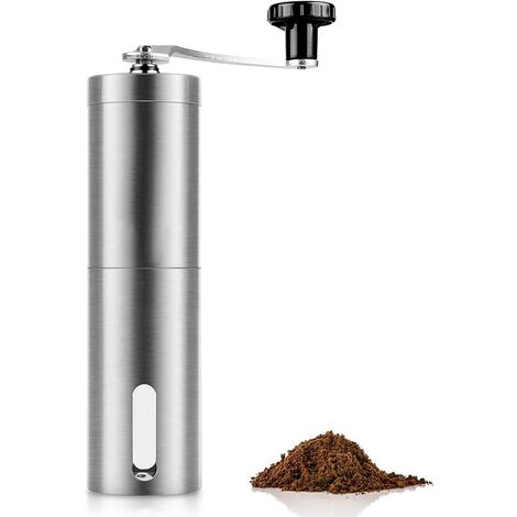 Manuelle Kaffeemühle, manuelle rostfreie Espressomaschine, Bohnenmühle aus Edelstahl, einstellbarer konischer Keramikmahler, kleine Handmühle, perfekt für Zuhause, Büro und Reisen