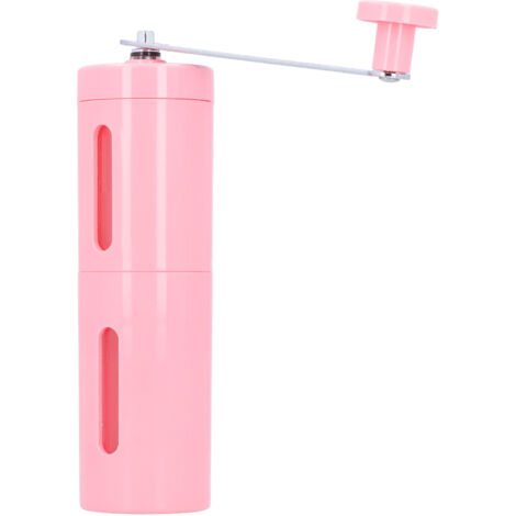 Manuelle Kaffeemühle, Mini-tragbare Handkurbel-Kaffeebohnen-Pfeffermühle für den Heimgebrauch, Pink