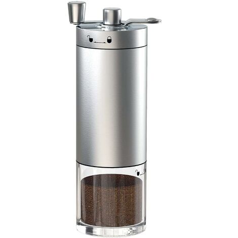 Manuelle Kaffeemühle, tragbare Kaffeebohnenmühle mit verstellbarem Keramikgrat, für das Büro