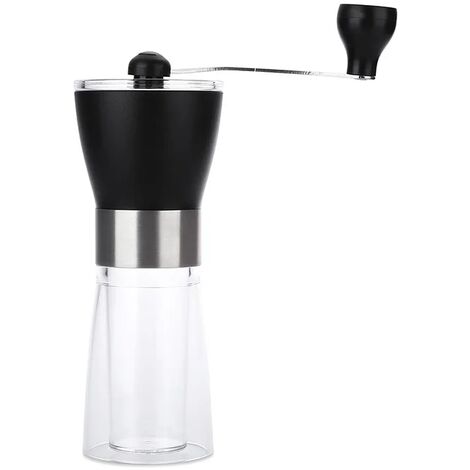 Manuelle Kaffeemühle, verstellbare tragbare Kaffeemühle mit Edelstahl, kompakte Größe, perfekt für Reisen/Camping/Büro, mit zusätzlichem Löffel und Reinigungsbürste