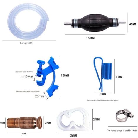 Manuelle Kraftstoff-Transferpumpe, tragbare Handpumpe mit hohem Durchfluss, manuelle Siphonpumpe für Gas, Benzin, Diesel, Öl, Flüssigkeit, Fischtank, mit 3 m Siphonschlauch