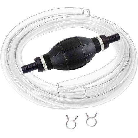 Manuelle Kraftstoffpumpe mit 2 m langem Saugschlauch, tragbare Hochleistungs-Handpumpe mit Saugheber für Benzin, Diesel, Öl, Flüssigkeiten, Aquarien