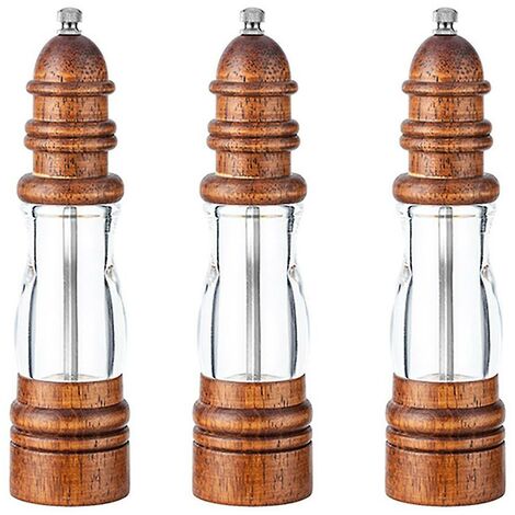 Manuelle Pfeffermühle aus Holz, verstellbar, für den Haushalt, zerkleinertes Meersalz, Pfeffermühle