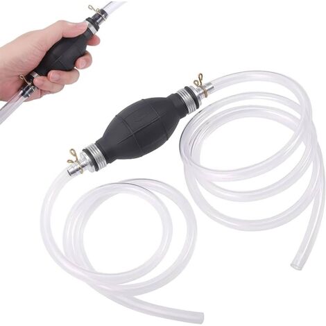 Manuelle Saugpumpe, multifunktional, mit Messinganschlüssen, 2 m runde PVC-Saugklemme, Saugpumpe für Auto, Boot, Motorrad und Benzinmotoren