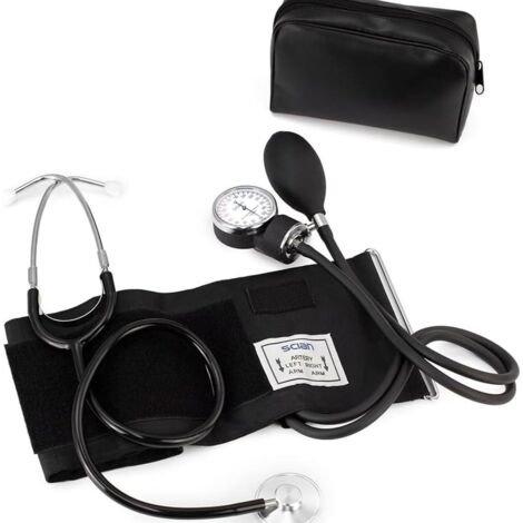 Manuelle Tensiomètre avec Stéthoscope pour un usage Domestique, type de bras, d'Échappement, double tête-Stéthoscope, Tensiomètre médical