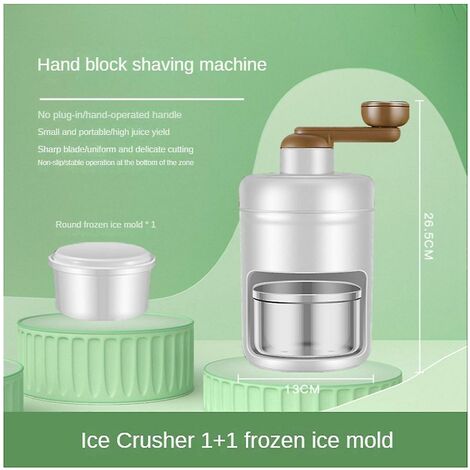 Manueller Eisbrecher, Smoothies, Eisbrecher mit 2 x Eisbox-Form, rasierte Eismaschine für Küchenhelfer