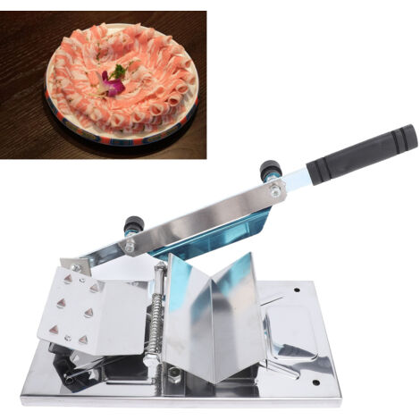 Manueller Fleischwolf für gefrorenes Fleisch, aus Edelstahl 18/10, mit verstellbarem Schneideinsatz für Grill, Fondue und Hausmannskost – 1735 g, 42,5 cm (1 Gerät + 12 Zubehörteile)