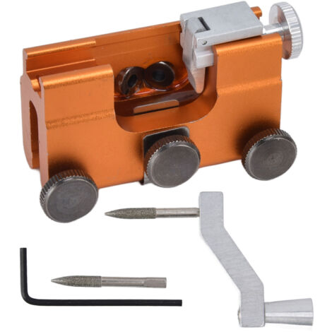 Manueller Kettenschärfer für Kettensägen, Wolframmaterial, 6,6 x 4 x 2 cm, 117 g, Gelb