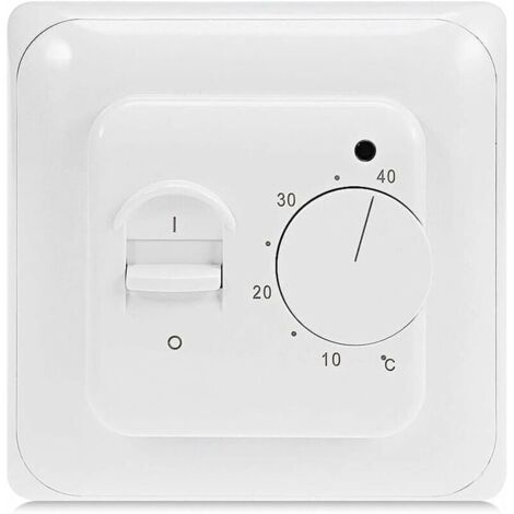 Manueller Raumthermostat für elektrische Fußbodenheizung mit Sonde AC 220V 16A, Mechanischer Fußbodenheizungs-Thermostatregler [Energieklasse A+++]